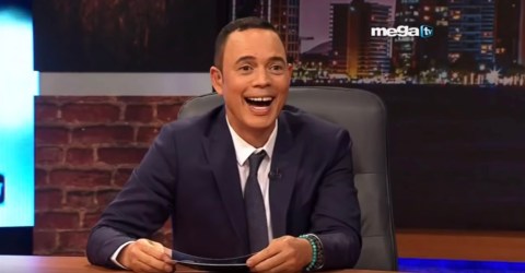 Alexis Valdés en el estreno de su nuevo show en MegaTV.