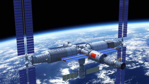 Impresión artística de la estación espacial china.