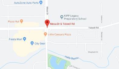 El punto de impacto fue en Mesa y Tidwell.