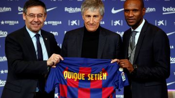Presentación oficial de Quique Setién como técnico del Barcelona.