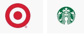 Las marcas Target y Starbucks.