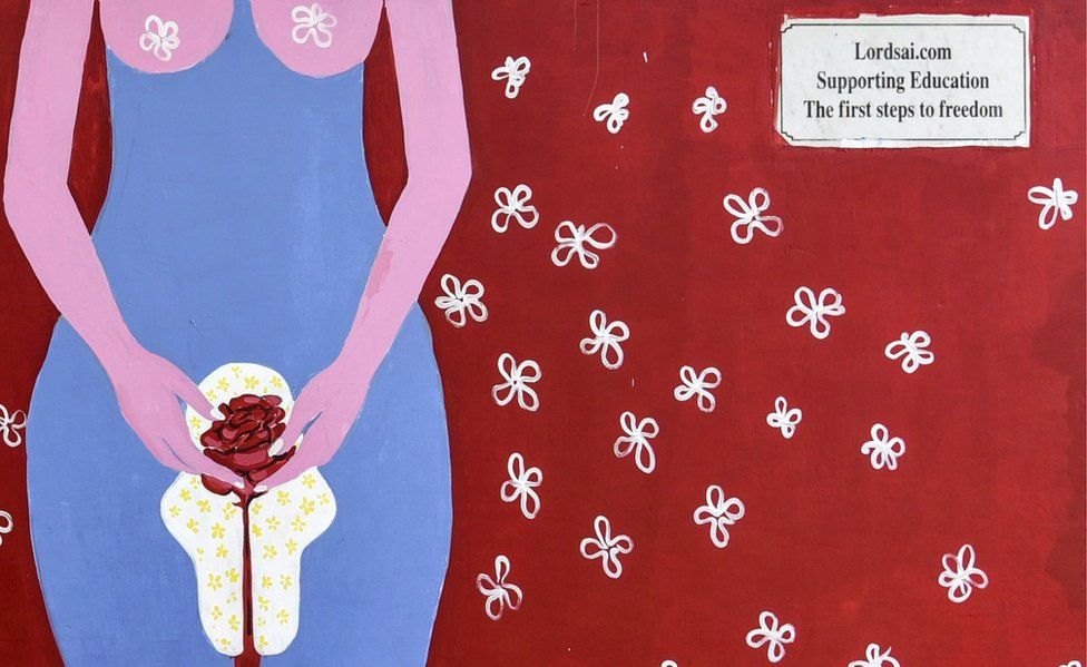 Un mural busca crear conciencia sobre la menstruación, con la intención de que deje de ser un tema tabú en India.