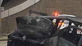 La van se incendió.