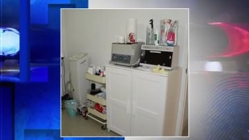 Imagen de la habitación de la casa de Natalia Jiménez que había convertido en una sala de intervenciones médicas.