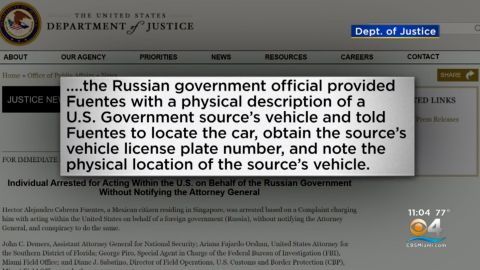 Imagen de la declaración del Departamento de Justicia de Estados Unidos sobre el arresto del mexicano involucrado en el espionaje ruso en Estados Unidos.