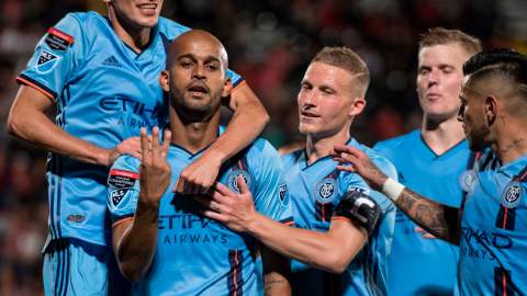 El goleador brasileño Héber Araujo del NYC FC.