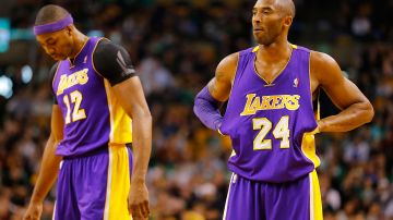 Kobe ryant y Dwight Howard cuando fueron compañeros en los Lakers.