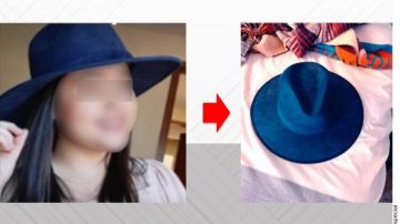 El sombrero azul fue hallado en uno de los domicilios cateados.