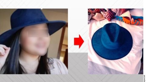 El sombrero azul fue hallado en uno de los domicilios cateados.