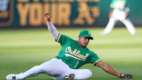 Franklin Barreto de los Atléticos de Oakland.