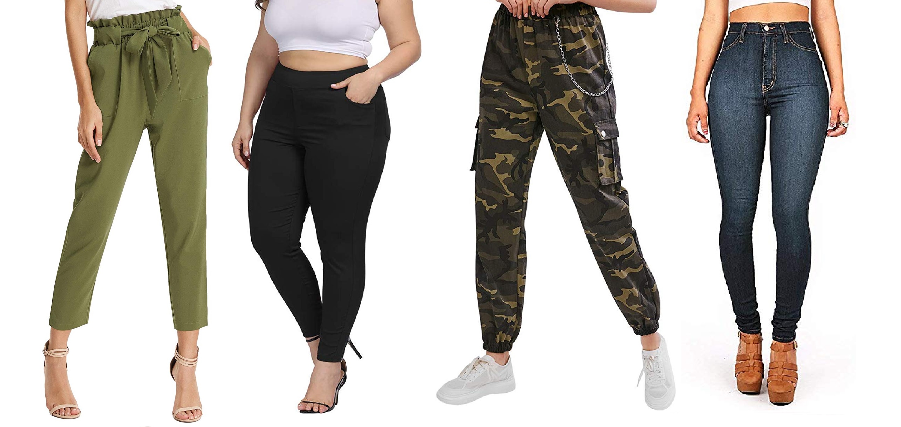 Pantalones De Cintura Alta Para Mujeres De Todas Las