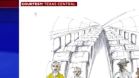 Dibujo del interior del tren bala.