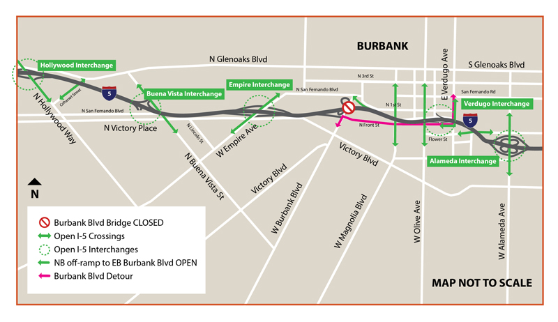 Puente derribado en Burbank