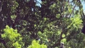 Conrad Buchanan junto a su hija y su esposa en una foto familiar.