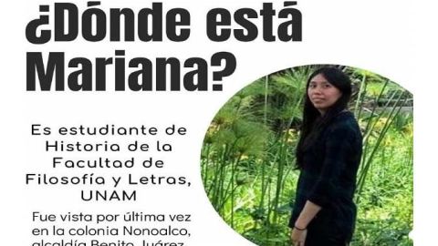 Uno de los avisos que circula en redes sobre la desaparición de Mariana Cecilia “N”.