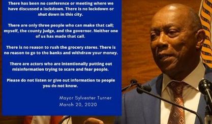Sylvester Turner aclara rumores.