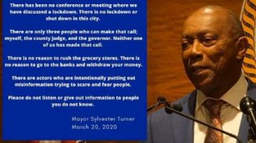 Sylvester Turner aclara rumores.