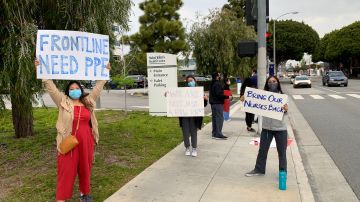 Enfermeras protestan por  su protección (National Nurses United)