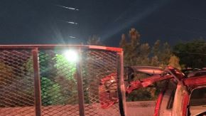 La Lincoln Navigator destrozada.