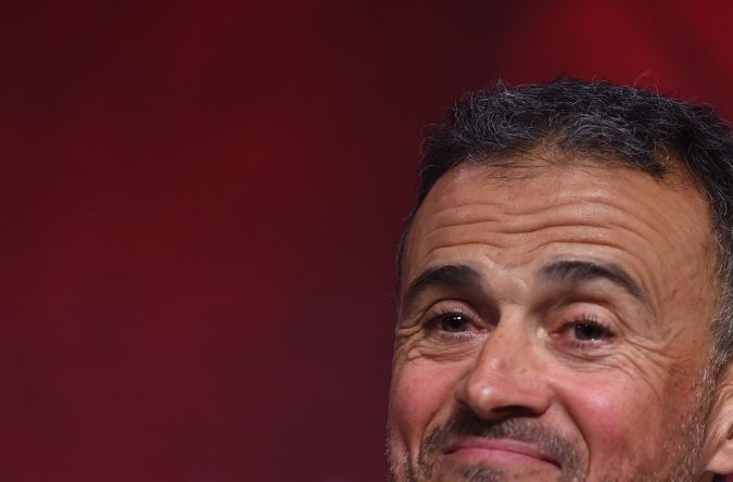 Luis Enrique durante una conferencia de prensa.