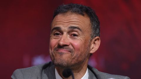 Luis Enrique durante una conferencia de prensa.