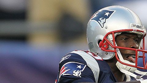 Chad Ochocinco en un partido con los New England Patriots.