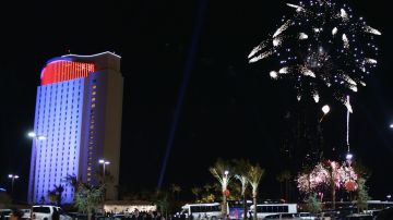 CABAZON, CA - DECEMBER 9:  Fireworks at the opening of the new Morongo Casino on December 9, 2004 in Cabazon, California.  (Photo by Frazer Harrison/Getty Images)