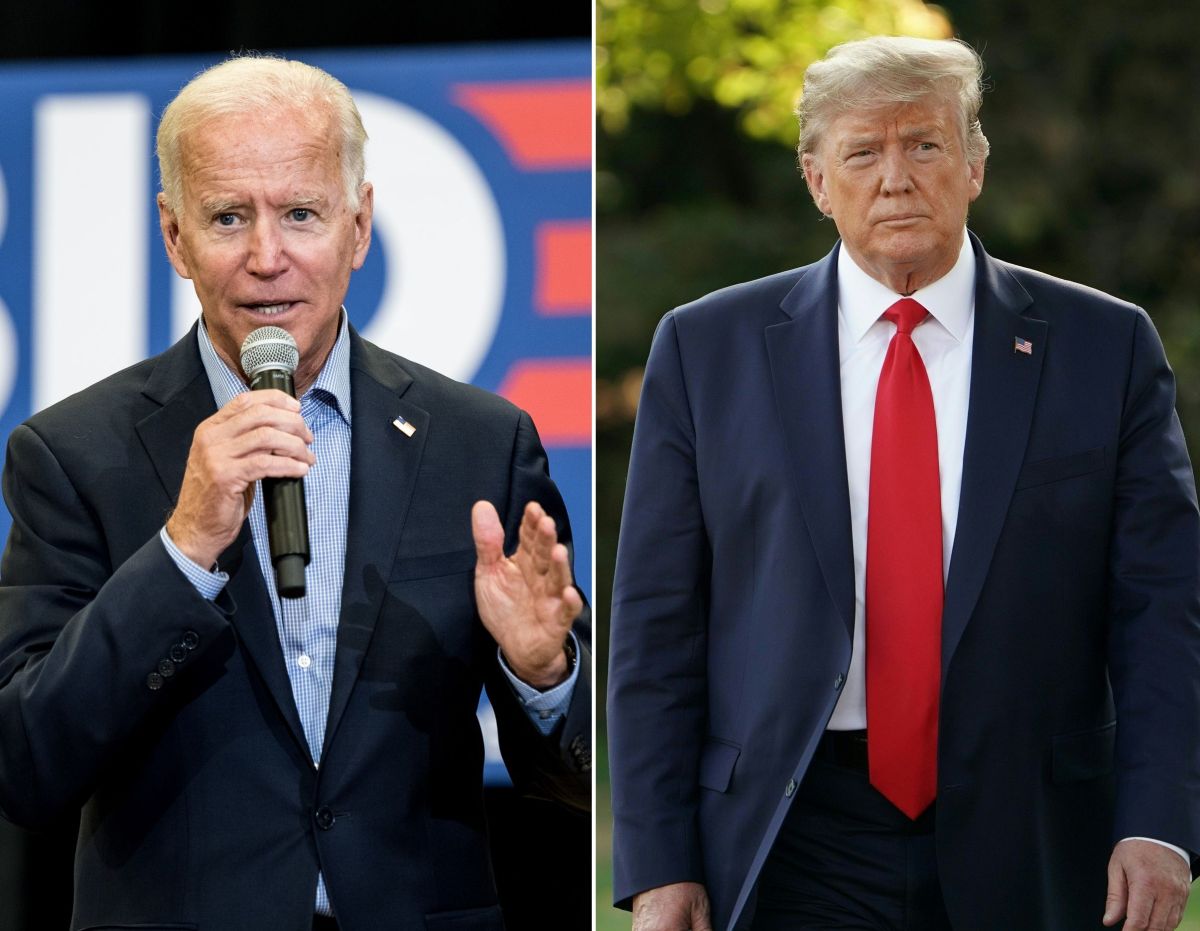 El exvicepresidente Joe Biden y el presidente Donald Trump.