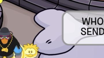 En esta captura un jugador-pingüino solicita imágenes de desnudos a otro.