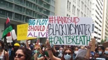 Manifestantes en Houston.