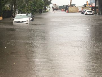 Imagen de las inundaciones en el centro de Miami.
