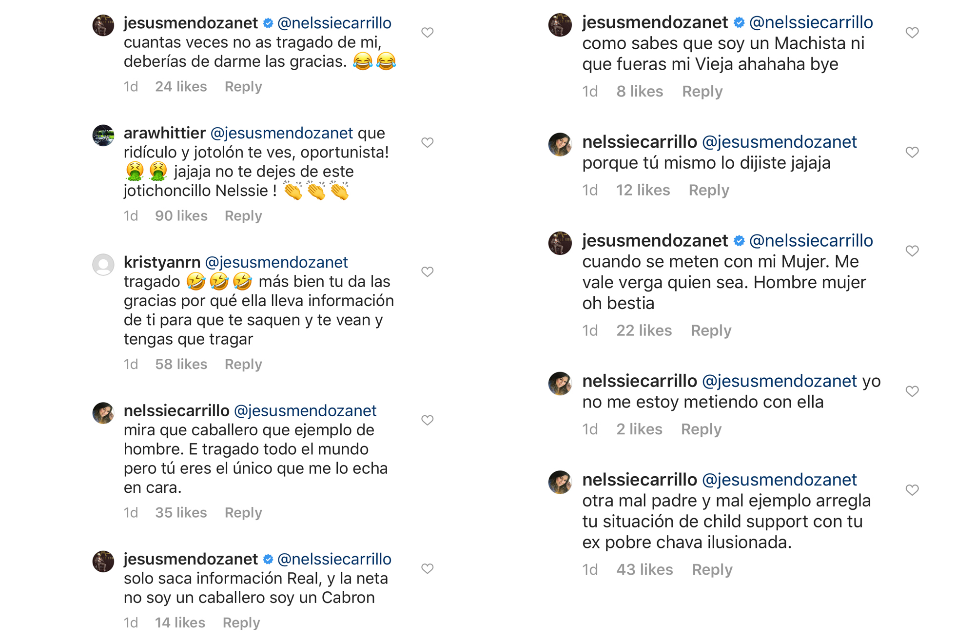 Mayeli Alonso responde en Instagram.
