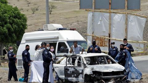 Los criminales murieron al interior del auto.