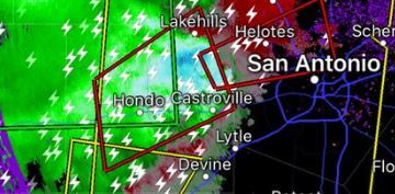 Las tormentas azotaron la zona de San Antonio.