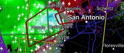 Las tormentas azotaron la zona de San Antonio.