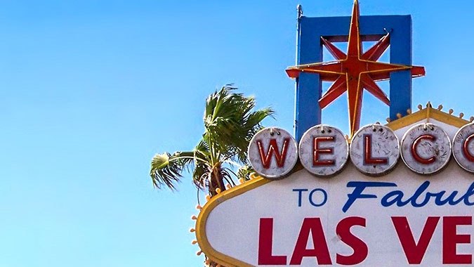 Cartel Welcome to Fabulous Las Vegas Nevada en la entrada de la ciudad