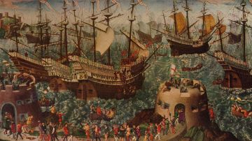 Pintura de "Aventuras por el mar del arte de los viejos tiempos", por Basil Lubbock.