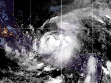 La tormenta tropical Cristóbal sobre México, el 3 de junio de 2020.