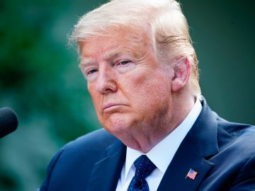 Washington (United States), 24/06/2020.- US President Donald J. Trump and Polish President Andrzej Duda (not pictured) hold a joint press conference in the Rose Garden of the White House in Washington, DC, USA, 24 June 2020. Duda, a conservative nationalist facing a tight re-election race back home, is the first foreign leader to visit the White House in more than three months. (Estados Unidos) EFE/EPA/JIM LO SCALZO