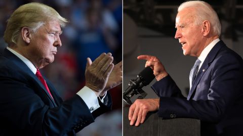 El presidente Donald Trump y el exvicepresidente Joe Biden.