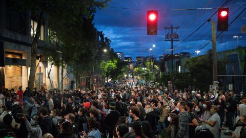 Un concierto en la "Zona Autónoma de Capitol Hill" en Seattle.