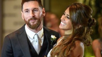 Lionel Messi y Antonella Roccuzzo el día de su boda.