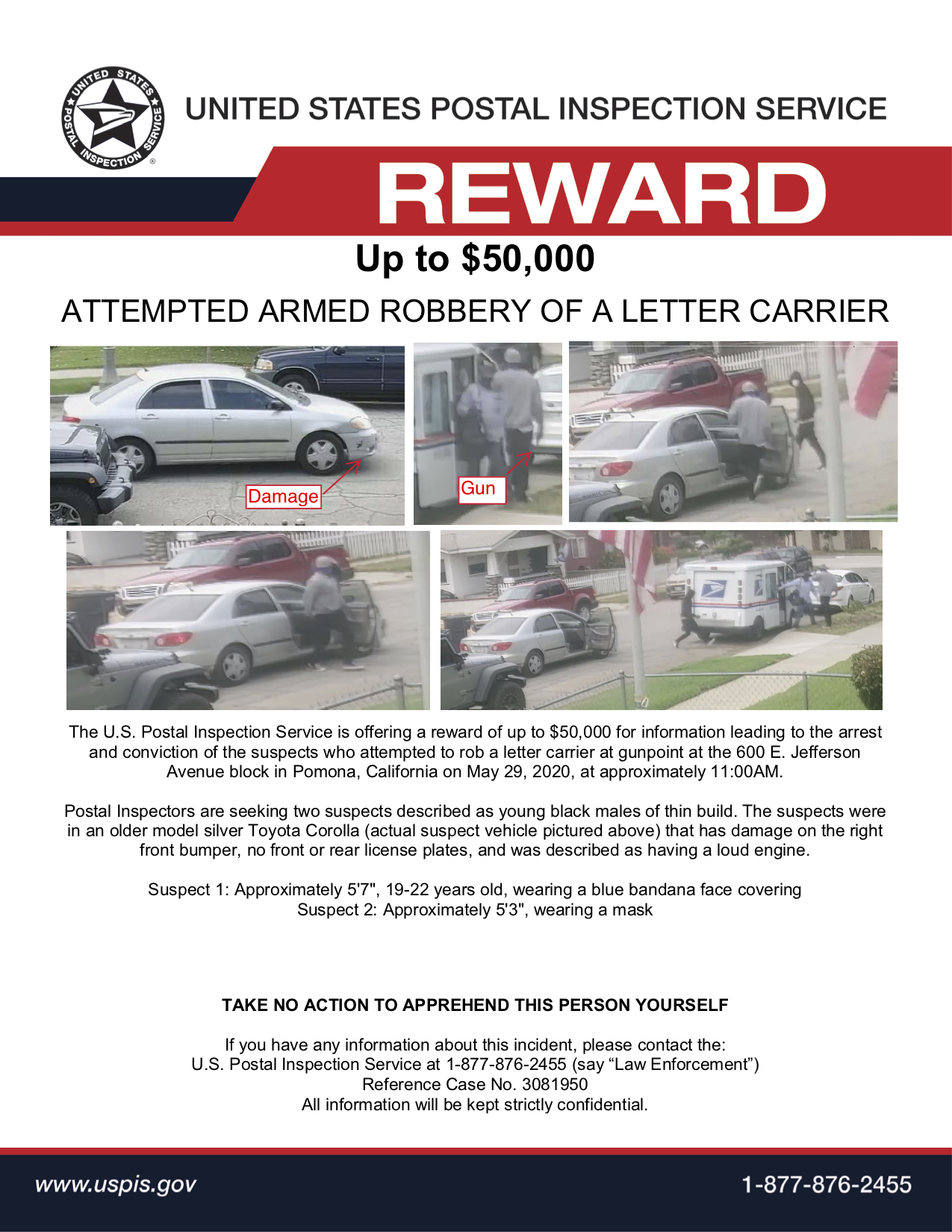 Ofrecen 50,000 de a quien ayude a identificar a los sujetos