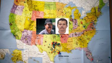 Mapa EEUU  y narcos mexicanos