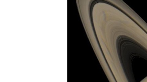 Saturno y 4 de sus lunas en color natural.