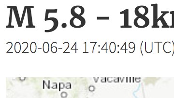 Ficha informativa del sismo registrado en California el 24 de junio de 2020.
