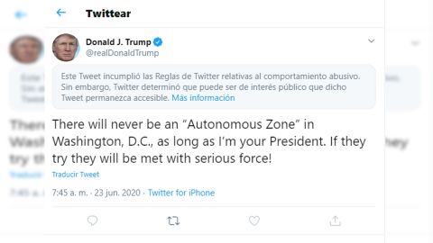 Twitter se la aplica a Trump otra vez