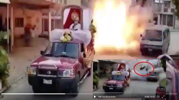 VIDEO: Niño y señor salen volando por explosión de pirotecnia durante procesión en México