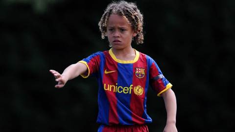 Xavi Simons cuando se formaba en el FC Barcelona.