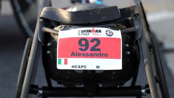 La silla de ruedas de competencia de Alex Zanardi.